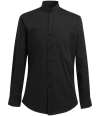 BK578 4571 Brook Taverner Volterra Long Sleeve Grandad Collar Shirt Black colour image
